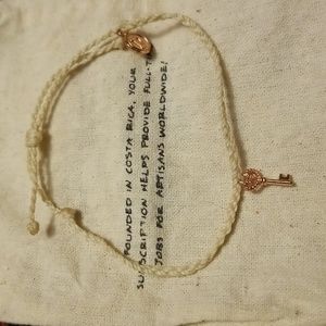 Pura Vida rose gold key charm bracelet